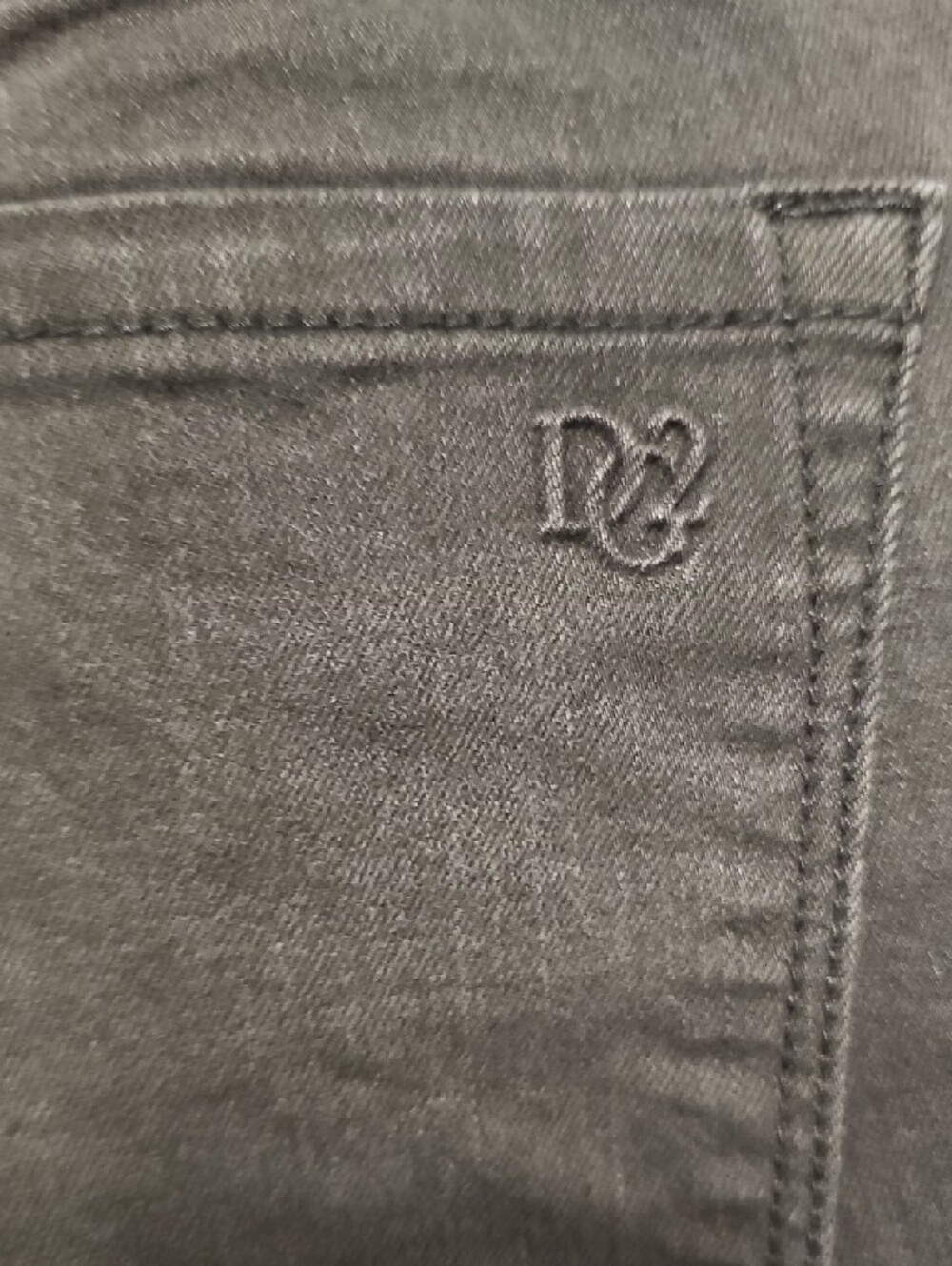 DG2- Black Embroidered Leopard Print Raw Edge Jeans - Picture 5 of 8